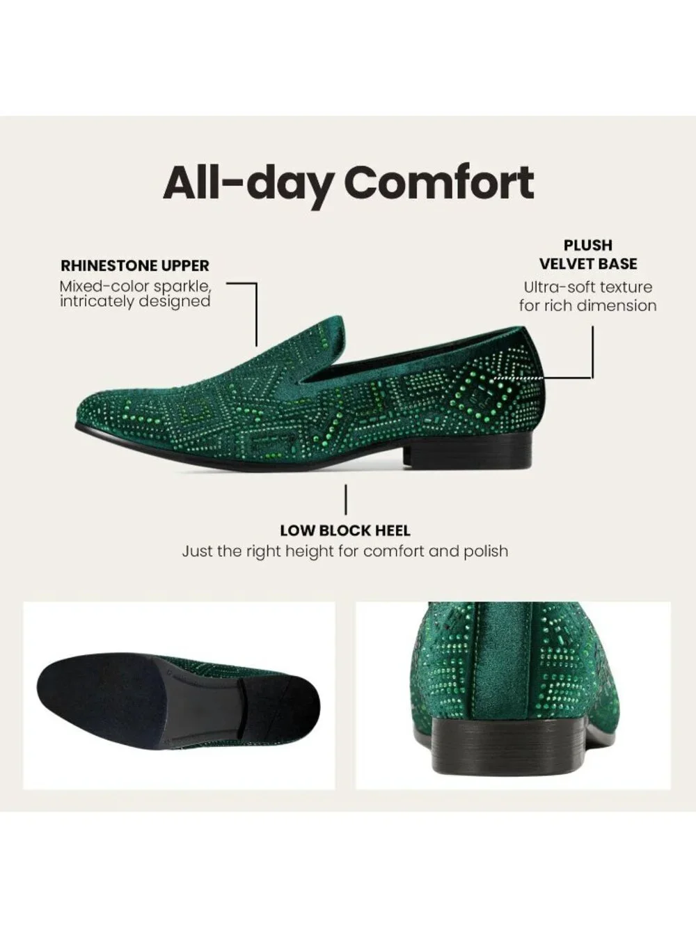 Amali Men's Green Enzo Velvet Tuxedo Loafers Slip On Formal Wedding Dress Shoes